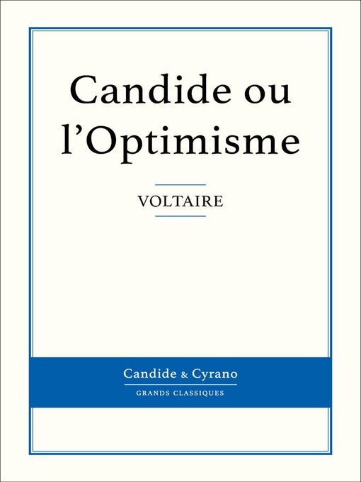 Title details for Candide ou l'Optimisme by Voltaire - Wait list